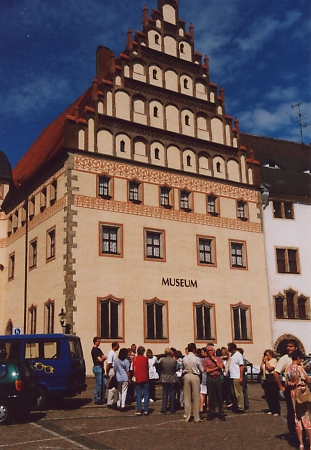 Wunderschön restaurierte Fachwerkhäuser in der Kreisstadt Freiberg